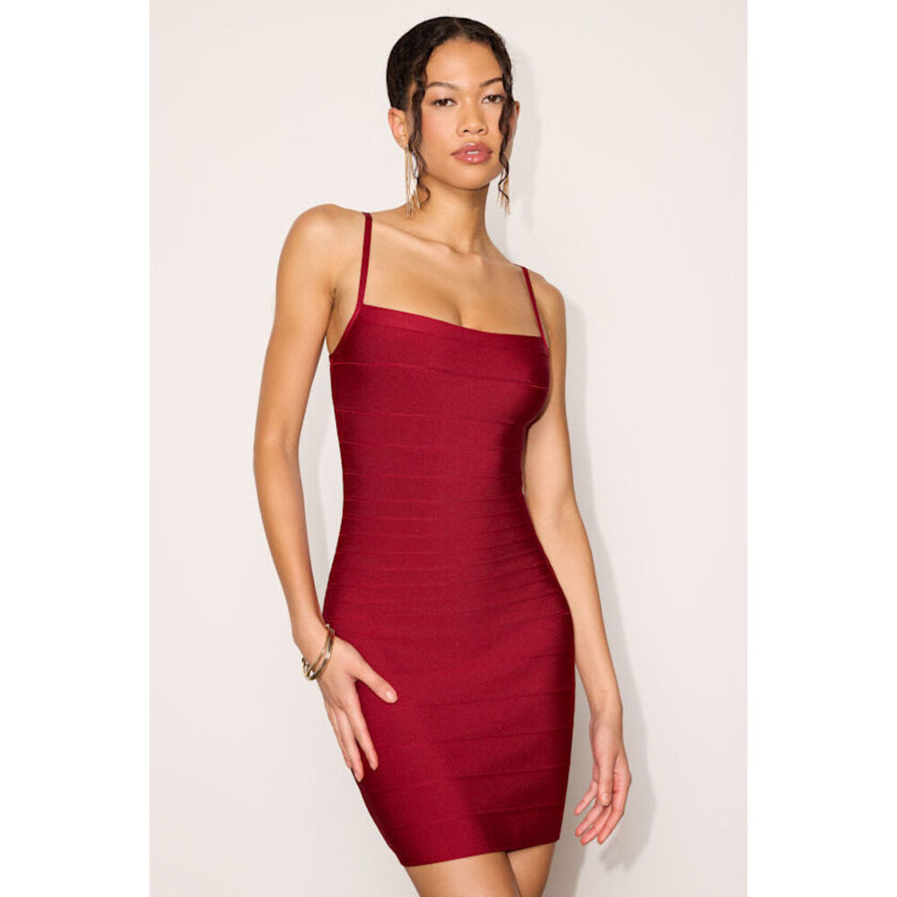 Lulus Stacy Burgundy Bandage Bodycon Dress Red - Size XS